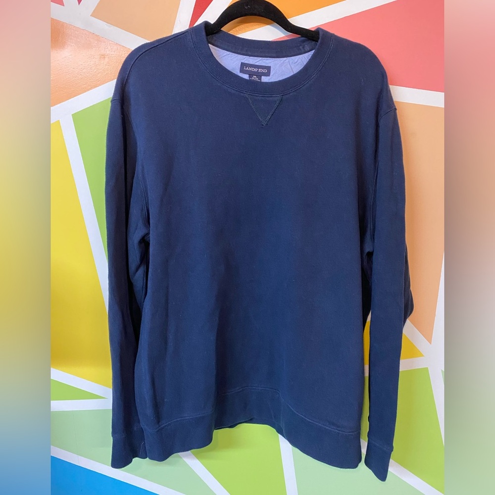 Land’s End Mens Crewneck Sweater- Blue
